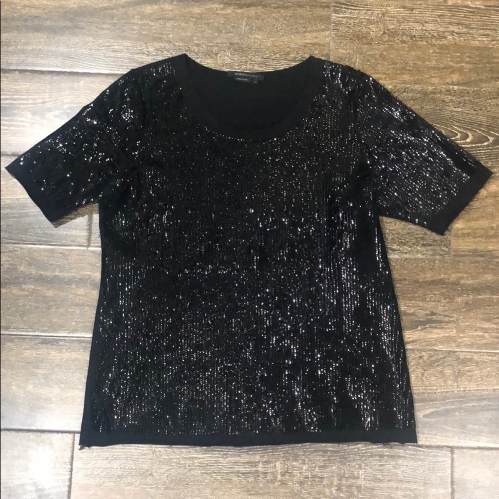 BCBGMAXAZRIA black Sequin top - Large